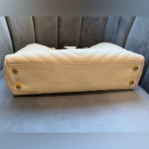 Reserved- YSL Matelasse Quilted Shopper Tote Bag beige gold - Picture 6 of 17